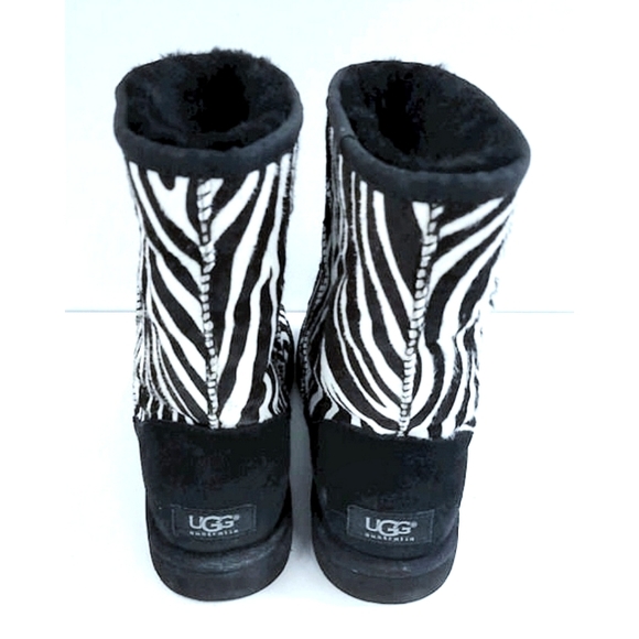 UGG Zebra Design SZ 9 Boots #1002790 Haircalf Leather Classic Short - Picture 6 of 10